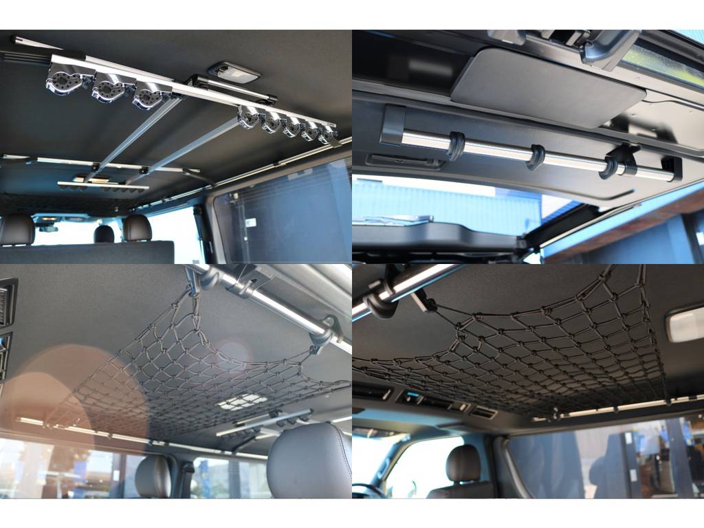 Ｘ-ｒｉｄｅ　ロングサイドバー・８本積みロッドホルダー・インナーネット・ハンガーポール＆ストッパー類