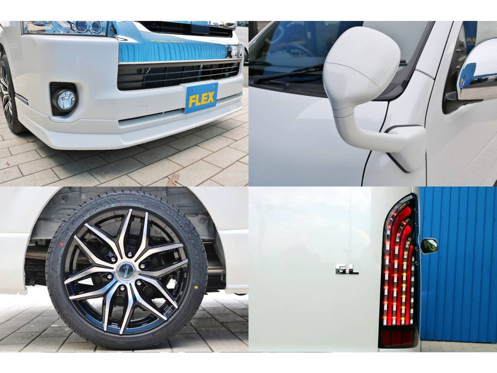 ＦＬＥＸオリジナル　フロントリップスポイラー他しっかりとカスタム済み！ガッツミラー同色塗装 ！