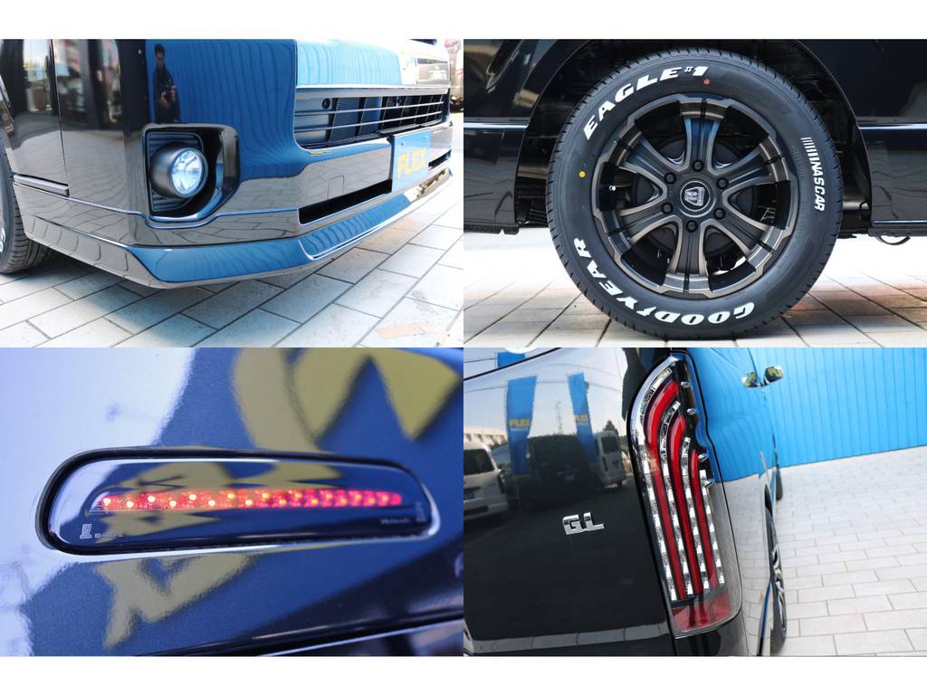 ＦＬＥＸオリジナル　フロントリップスポイラー・ＦＬＥＸ　煌きＬＥＤテールランプ　ヴァレンティハイマウントストップランプ！