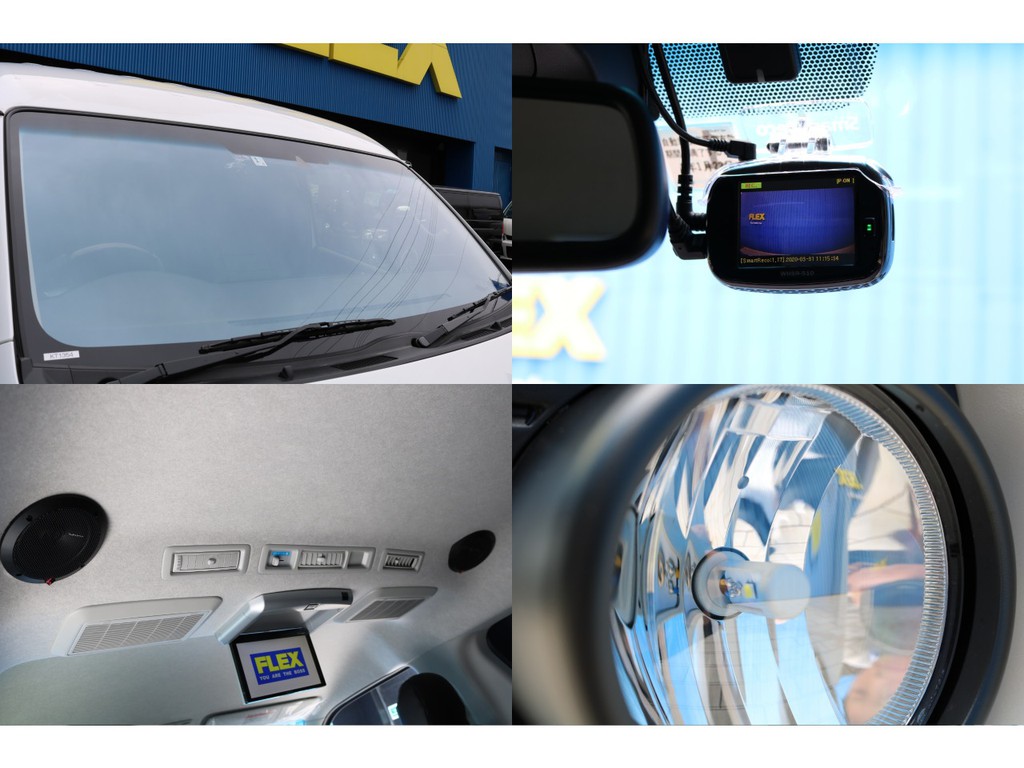 コートテクトフロントガラス！フロント＆リアドライブレコーダー(駐車監視モード付)！ルーフスピーカー！アルティメットＬＥＤフォグランプ！
