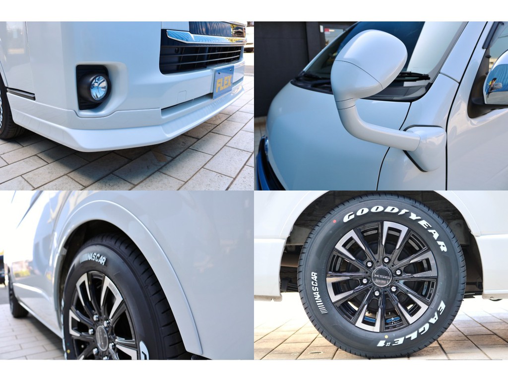 ＦＬＥＸフロントリップスポイラー・ＦＬＥＸオーバーフェンダー・ガッツミラー同色塗装！ＦＬＥＸオリジナルパーツで仕上げました！
