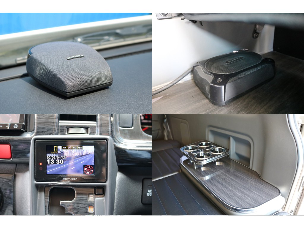 センタースピーカー！サブウーファー！ＧＰＳ別体レーダー！リアにはドリンクホルダー付き！
