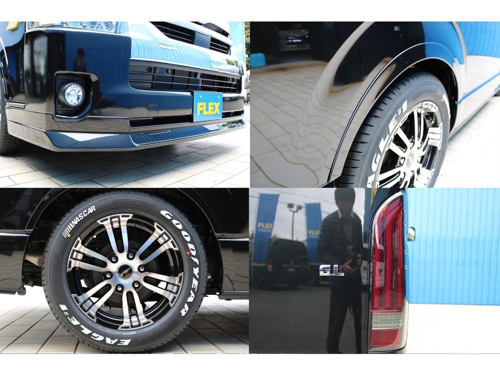 ＦＬＥＸフロントリップスポイラー・ＦＬＥＸオーバーフェンダー・ＦＬＥＸデルフ０２ＡＷ・ＦＬＥＸアルティメットＬＥＤテールランプ！ＦＬＥＸオリジナルパーツで仕上げました！