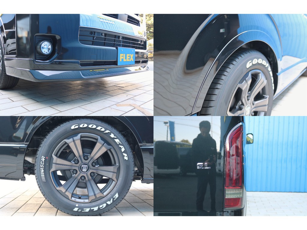 ＦＬＥＸフロントリップスポイラー・ＦＬＥＸオーバーフェンダー・ＦＬＥＸアルミホイール・ＦＬＥＸアルティメットＬＥＤテールランプ！ＦＬＥＸオリジナルパーツで仕上げました！