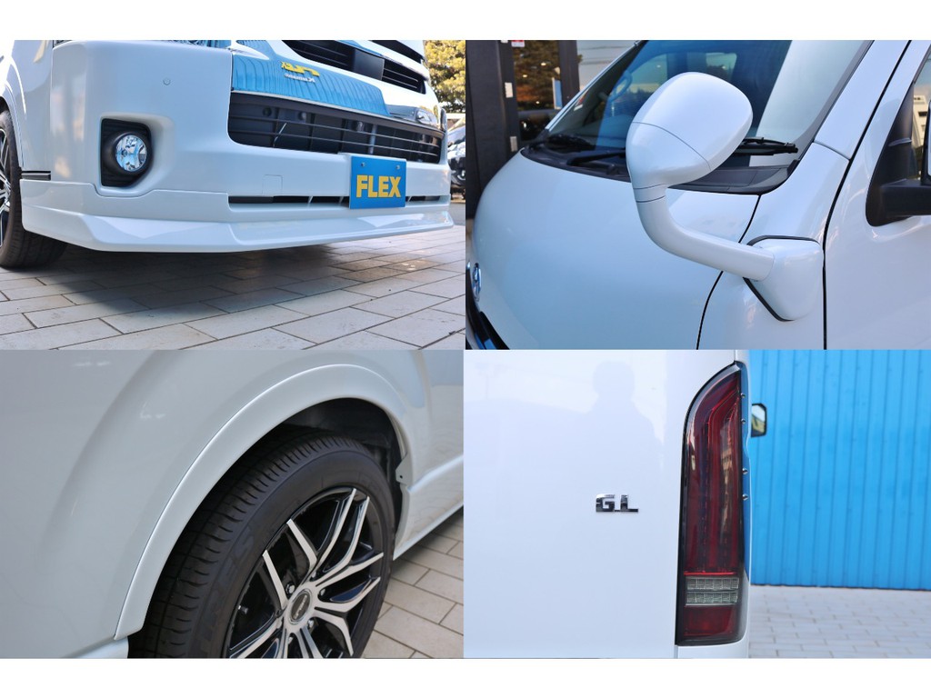 ＦＬＥＸフロントリップスポイラー・ガッツミラー同色塗装・ＦＬＥＸオーバーフェンダー・ＦＬＥＸアルティメットＬＥＤテールランプ！ＦＬＥＸオリジナルパーツで仕上げました！