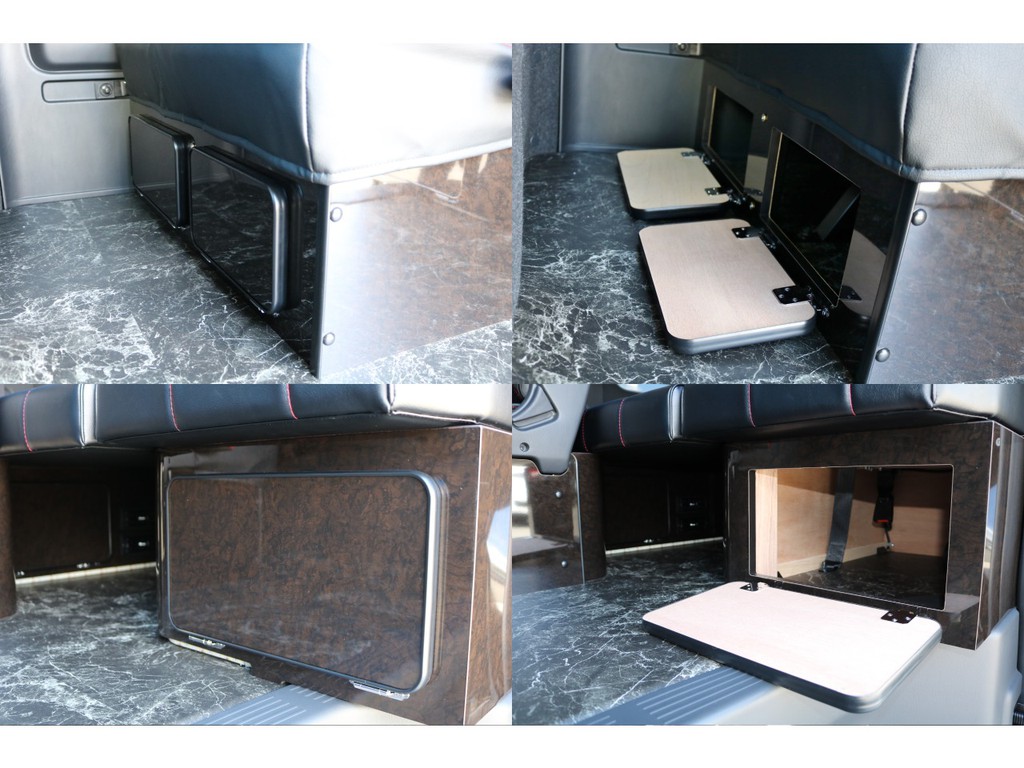 座席下家具には収納も出来ます♪