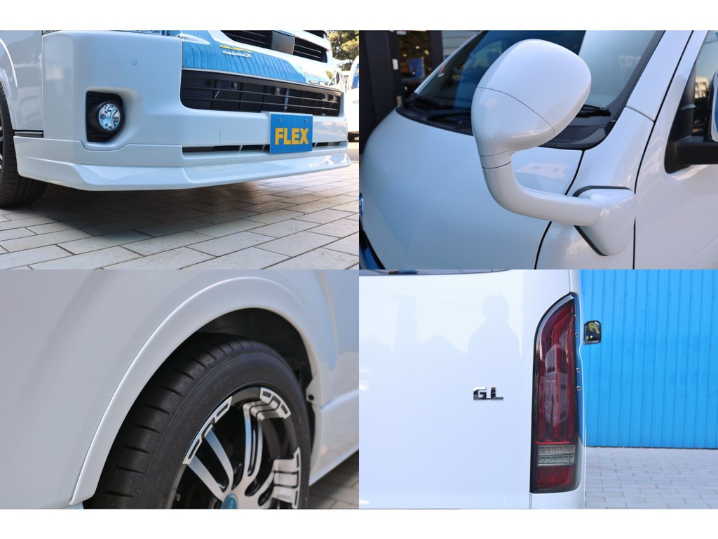 ＦＬＥＸフロントリップスポイラー・ガッツミラー同色塗装・ＦＬＥＸオーバーフェンダー・ＦＬＥＸアルティメットＬＥＤテールランプ！ＦＬＥＸオリジナルパーツで仕上げました！