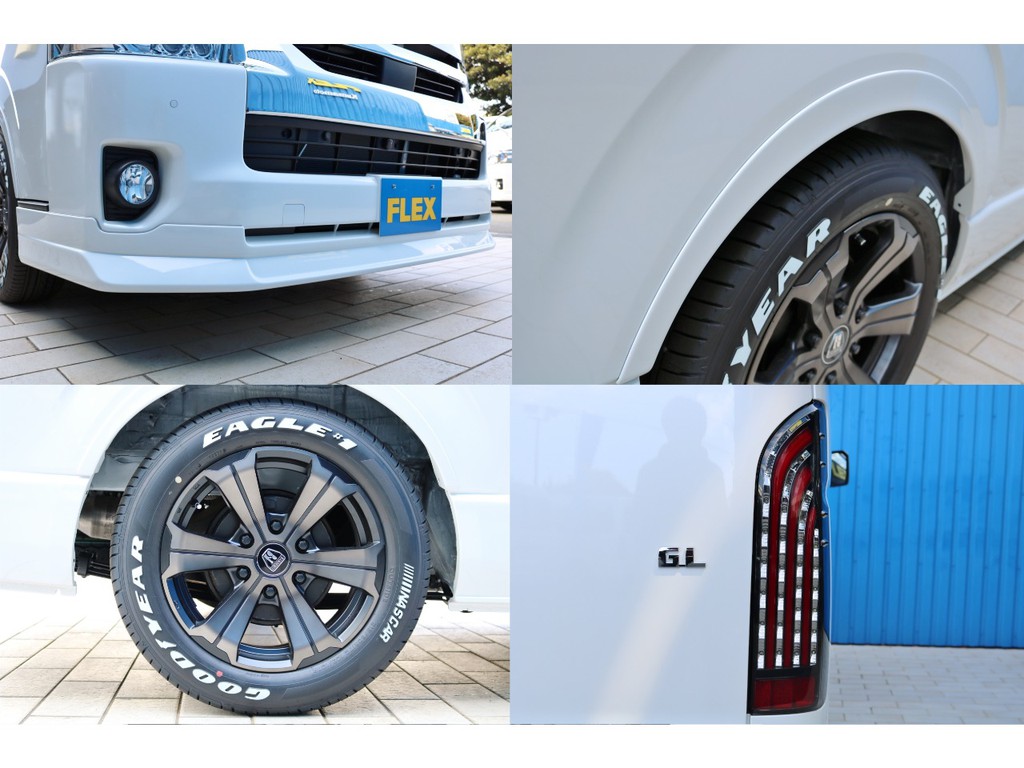 ＦＬＥＸフロントリップスポイラー・ＦＬＥＸオーバーフェンダー・ＦＬＥＸ煌きＬＥＤテールランプ・ＦＬＥＸバルベログランデＡＷ！ＦＬＥＸオリジナルパーツで仕上げました！