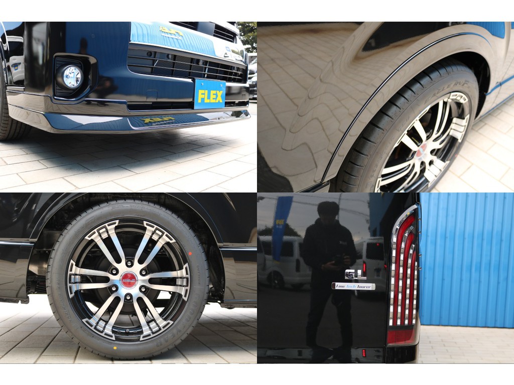 ＦＬＥＸフロントリップスポイラー・ＦＬＥＸオーバーフェンダー・ＦＬＥＸデルフ０２ＡＷ・ＦＬＥＸ煌きＬＥＤテールランプ！ＦＬＥＸオリジナルパーツで仕上げました！