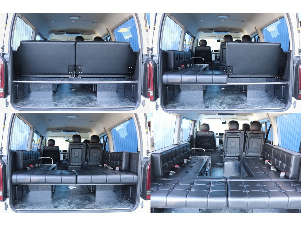 後席はこんな形でアレンジ可能！ラゲッジスペースもしっかりと確保可能です！