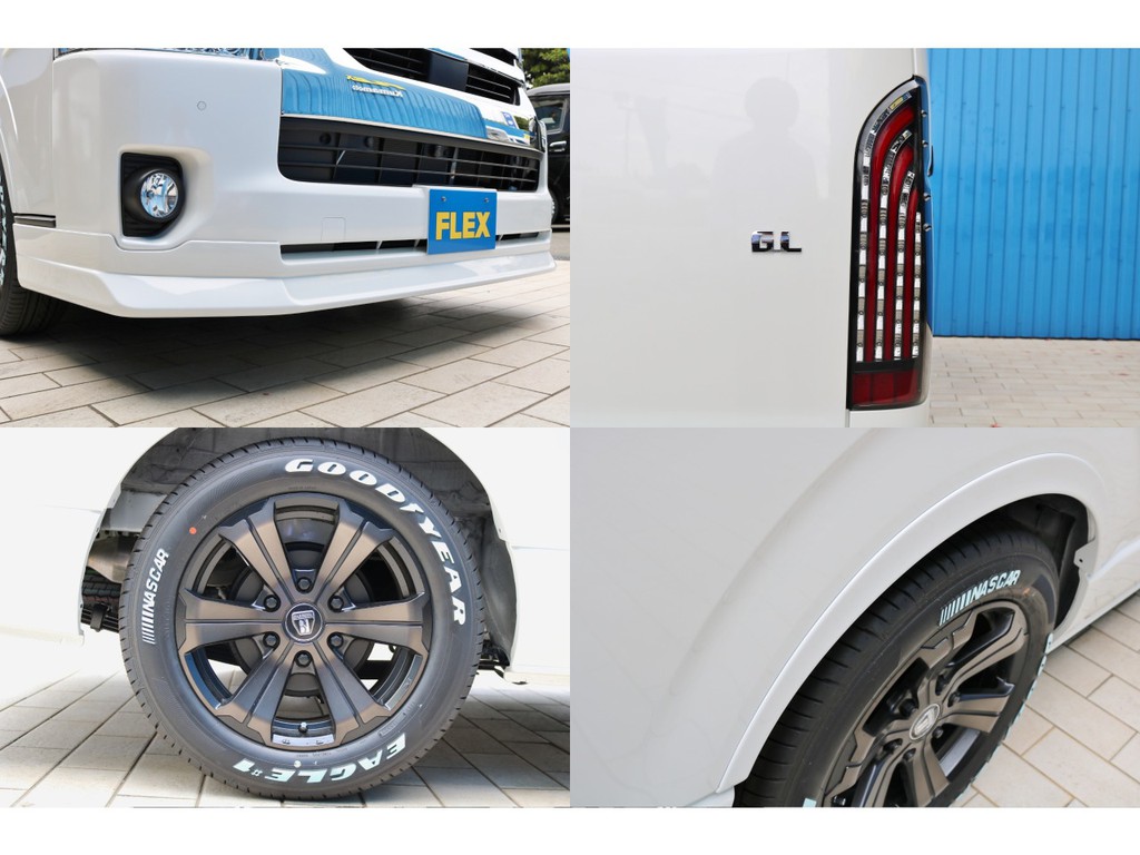 ＦＬＥＸフロントリップスポイラー・ＦＬＥＸオーバーフェンダー・ＦＬＥＸ煌きＬＥＤテールランプ・ＦＬＥＸバルベログランデＡＷ！ＦＬＥＸオリジナルパーツで仕上げました！