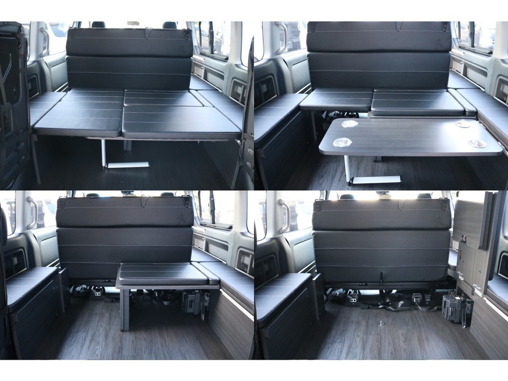 ベッド展開時はこんな感じです！ベッドを取り外せば更に広大なラゲッジスペースが確保できますよ！