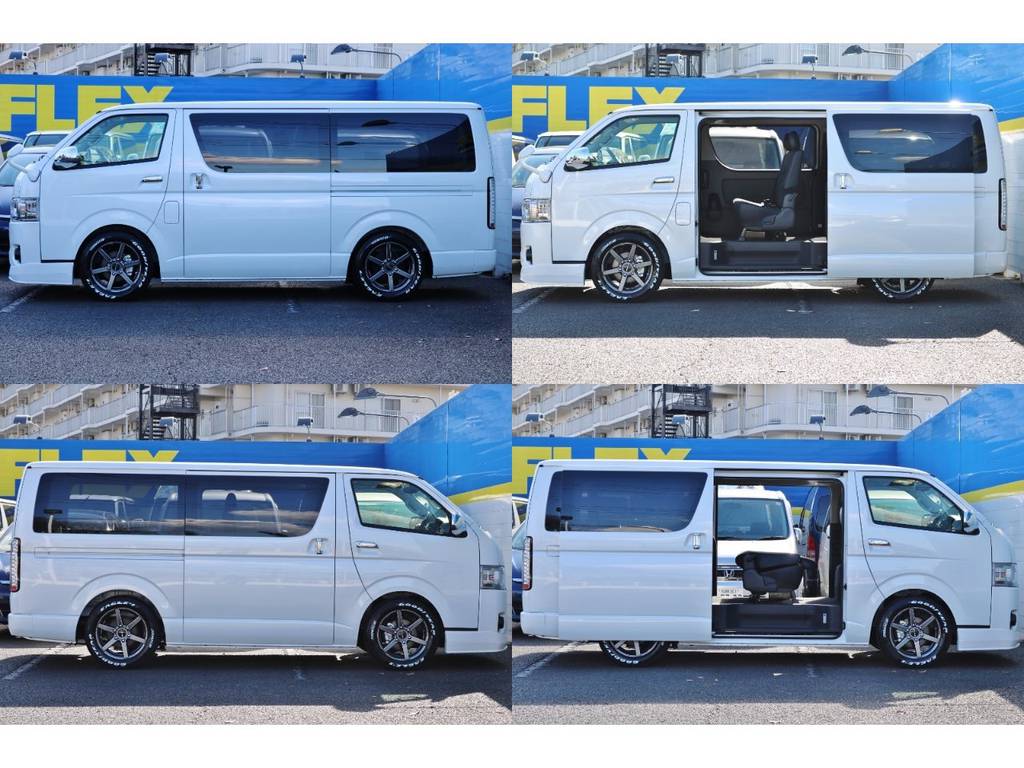 両側パワースライド付きで荷物を持っていても楽々オープン！