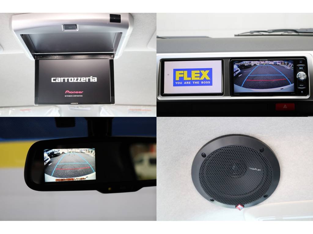フリップダウンモニターやルーフスピーカーも取り付け済み！