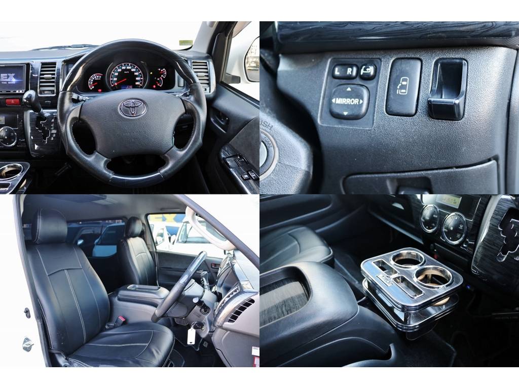 運転席からのスライドドアスイッチ・LEGANCEドリンクホルダー・黒木目調インテリアパネル等、使い易い運転席！