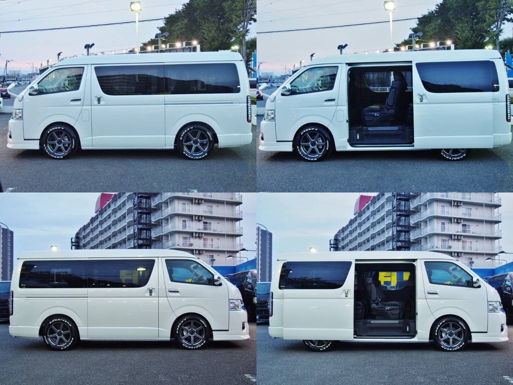 現行ファインテックツアラーは両側パワスライドが標準装備なので乗り降りも楽々！