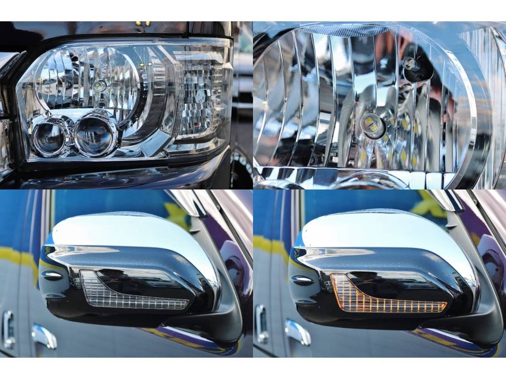 珍しい純正ウィンカーミラーです！メーカーオプションのLEDヘッドランプにハイビーム、ポジション球、ウィンカー、フォグ、ナンバー灯すべてがLED電球に変更済み！