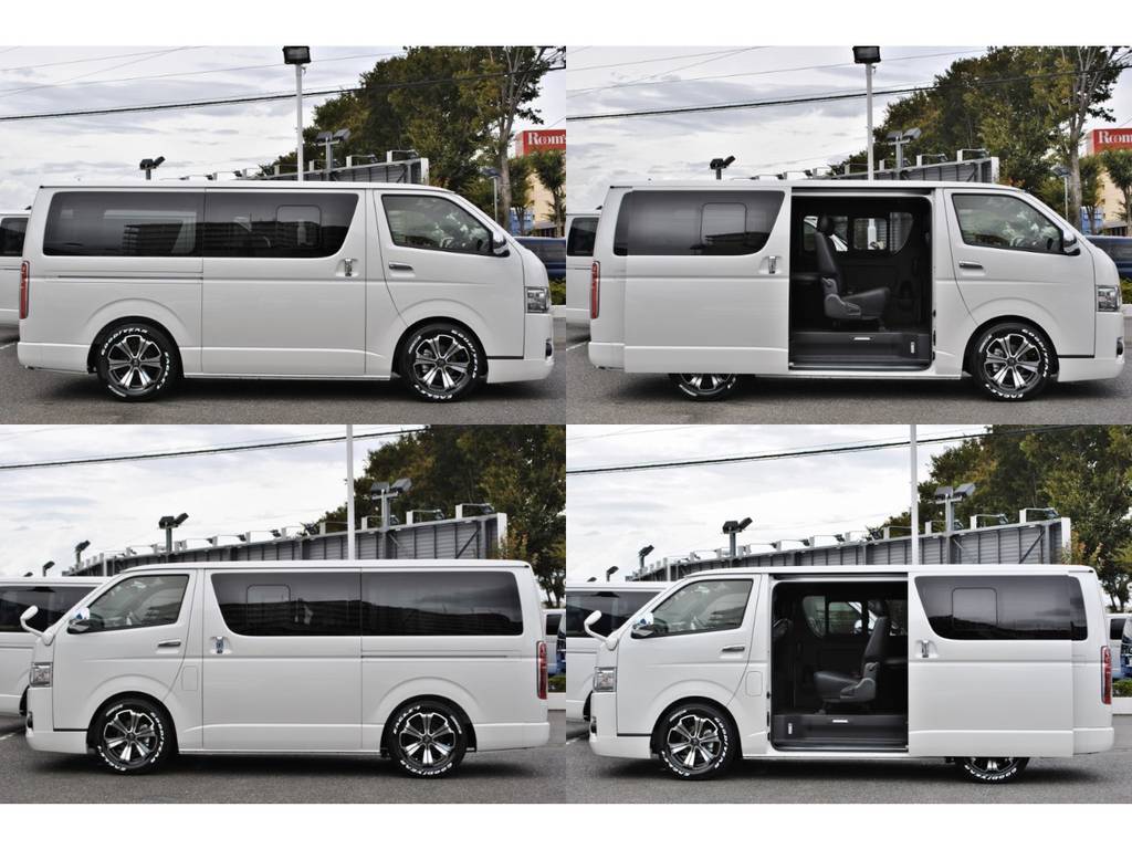 両側スライドドアなので乗り降りも楽です♪両側小窓付き♪