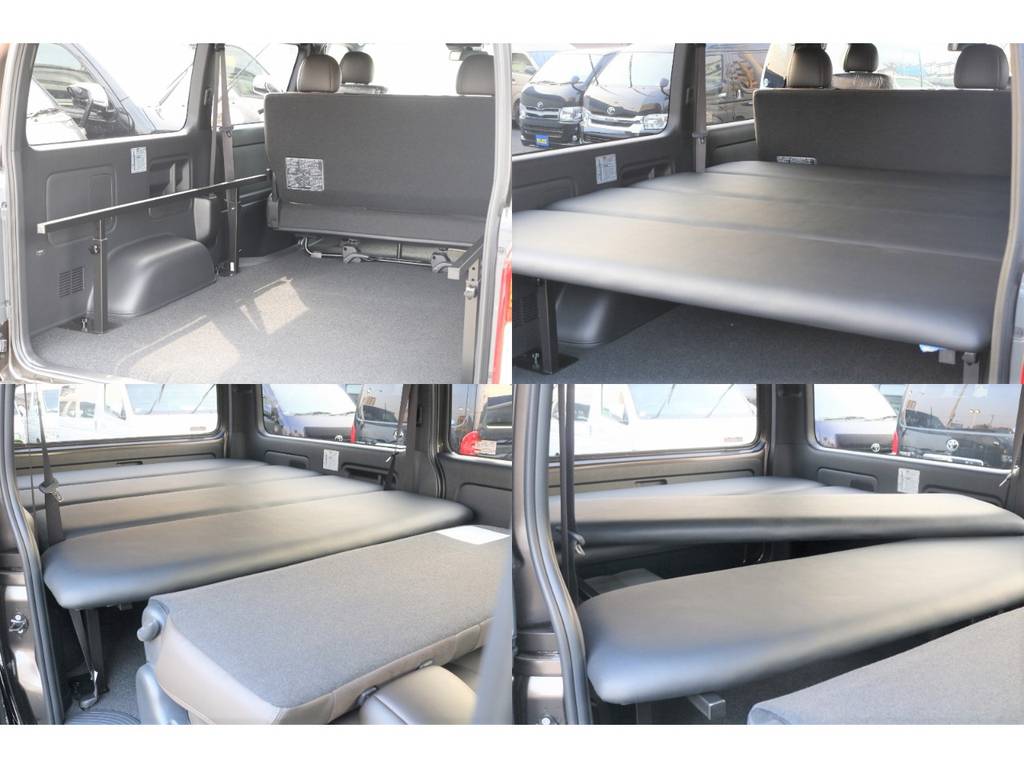フレックスオリジナル　ベッドキッドはベッドパネルが分厚いので車中泊にぴったりです。また高さ調整も可能です。