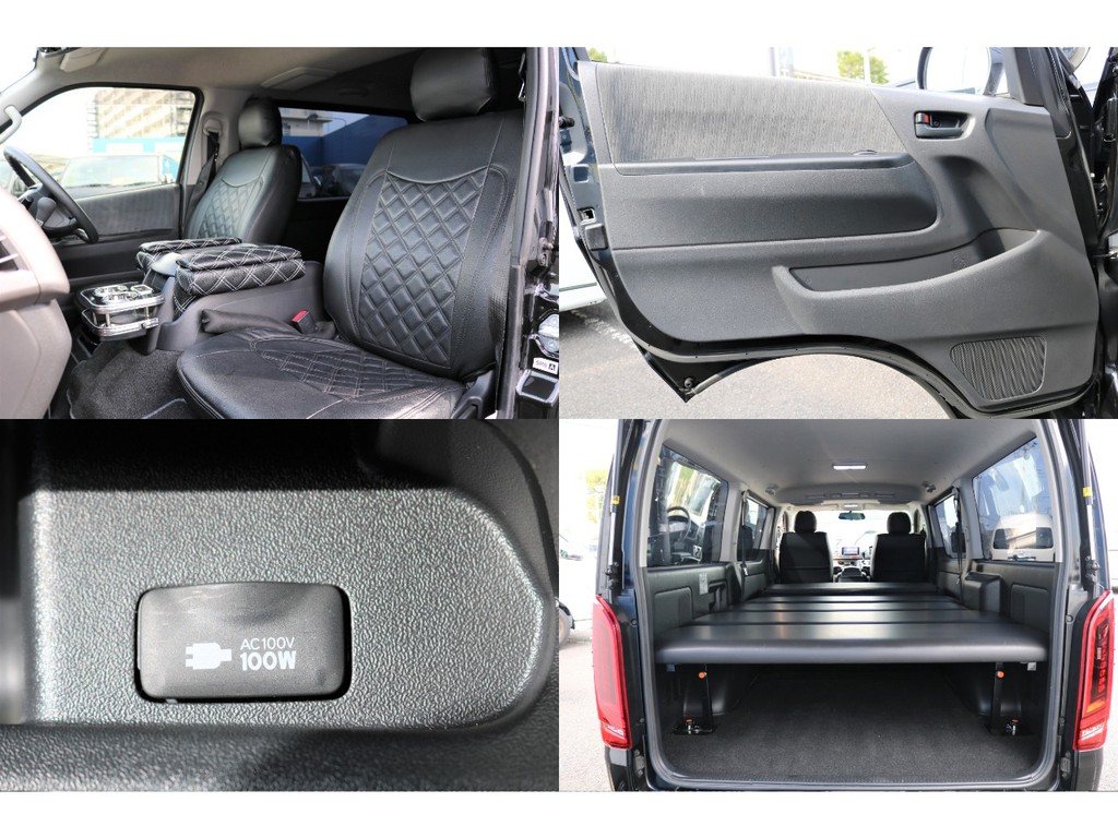 運転席、助手席も広々快適です！　ベットキット付き！