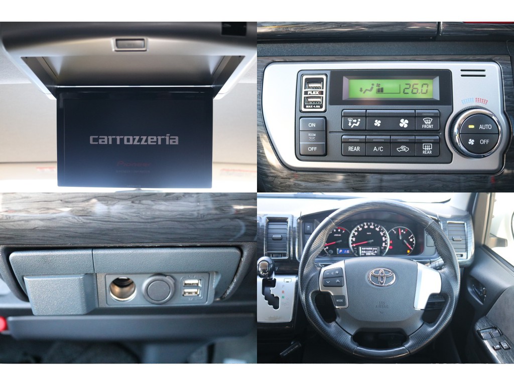 ガングリップステアリング、フリップダウンモニター装備！