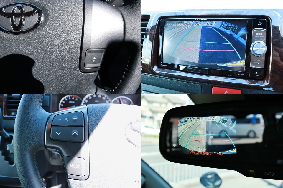 ＴＳＳ「トヨタセーフティーセンス」完備！バックカメラ内蔵自動防眩ミラーのカメラ映像はナビへの移植もしております！