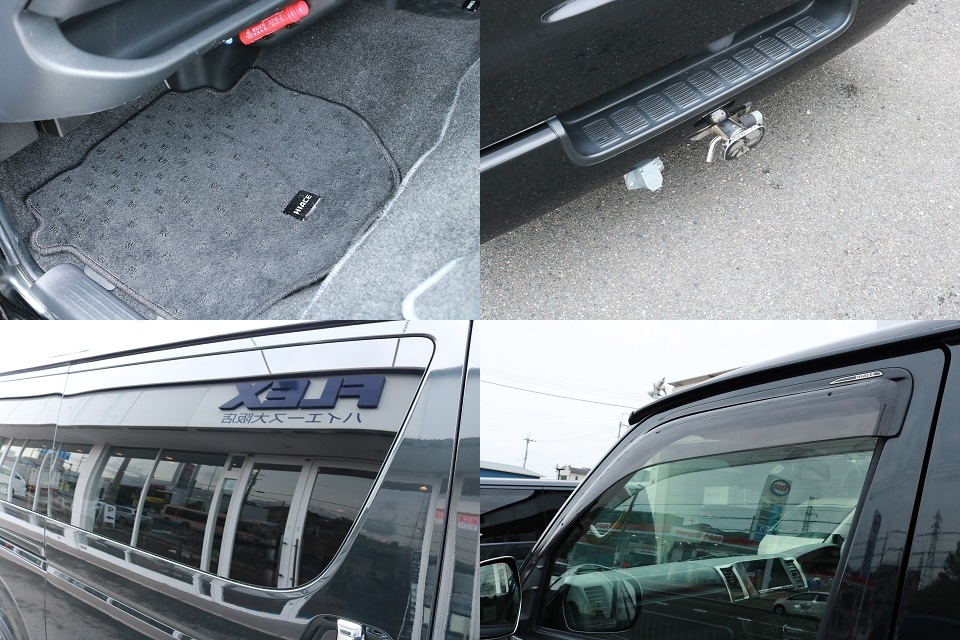 ヒッチメンバー！フロアマット！純正ドアバイザー！パワースライドドア装着車なのでスライドドアガラスは固定式になります。