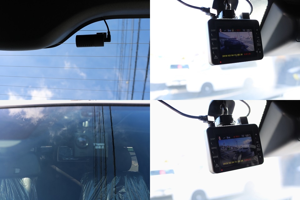前後２カメラ付きドライブレコーダー！駐車監視機能も付いてますので、エンジンＯＦＦ時も録画されます！