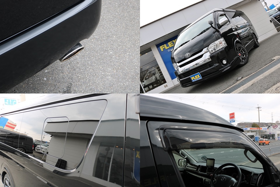 サイドガラス開閉式！マフラーカッター！ドアバイザー＆フロントマットも完備！現車は大阪店在庫ですので、お求め＆お問い合わせは大阪店までお願いします！