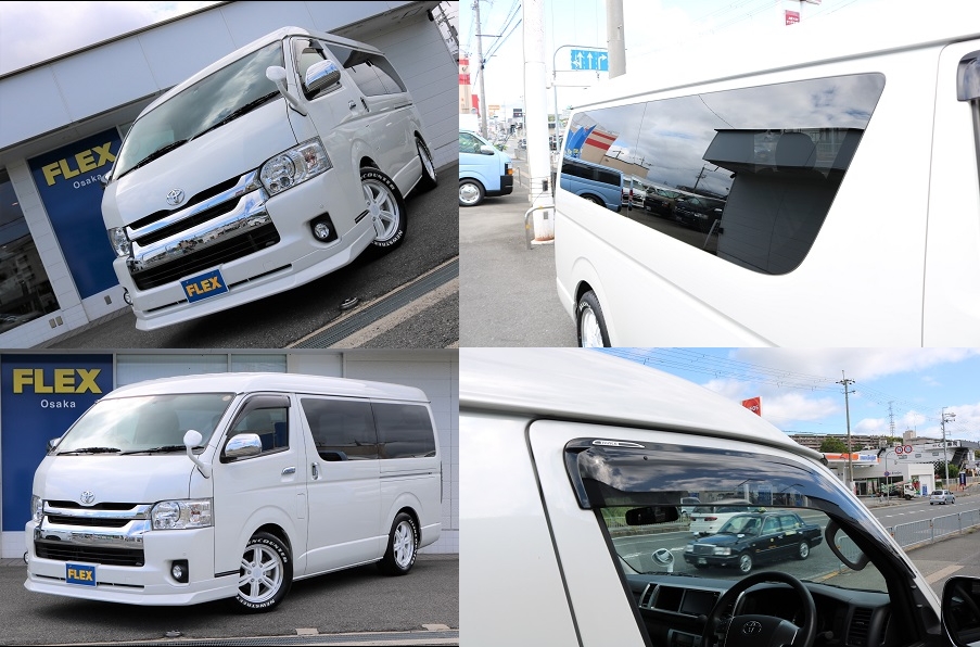 Ｆ＆Ｒ新品フロントリップスポイラー！サイドガラス固定式！純正左右ドアバイザー！