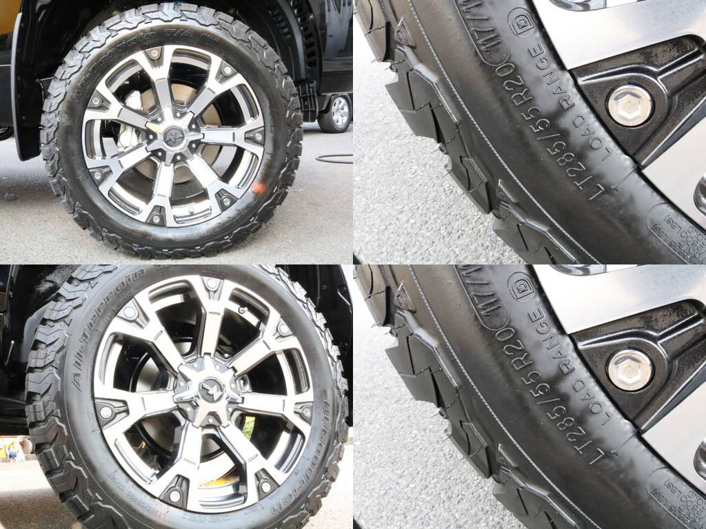 ナイトロパワー　２０in　AWとBF　Goodrich285/55R20の組み合わせです！お好みのタイヤ＆ホイールへのご変更もお任せください！