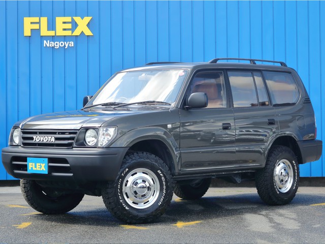 平成12年式　95プラド　走破性重視の3400CC　ガソリンエンジン！　走行13.9万キロ　クロスカントリー×BFグットリッチ　ブラウンクラシックシートカバー　フレックススペシャル車両のご案内です。