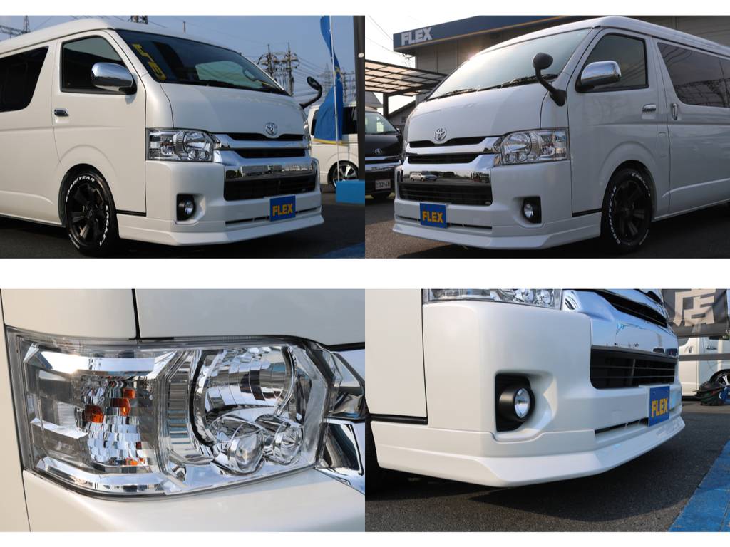 ＦＬＥＸオリジナルフロントリップスポイラー装着済♪オプションのＬＥＤヘッドライトは視認性も抜群です☆
