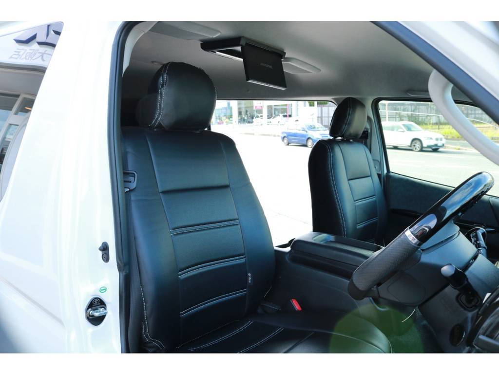 ブラックレザーシートカバー！