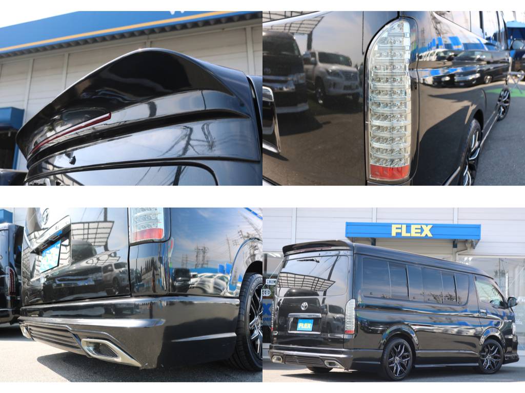【外装パーツ詳細③】ＷＡＬＤ製リアルーススポイラー＆リアフルバンパー＆専用マフラーカッター・バレンティ製ＬＥＤテールランプ・エンブレム取り外し済♪