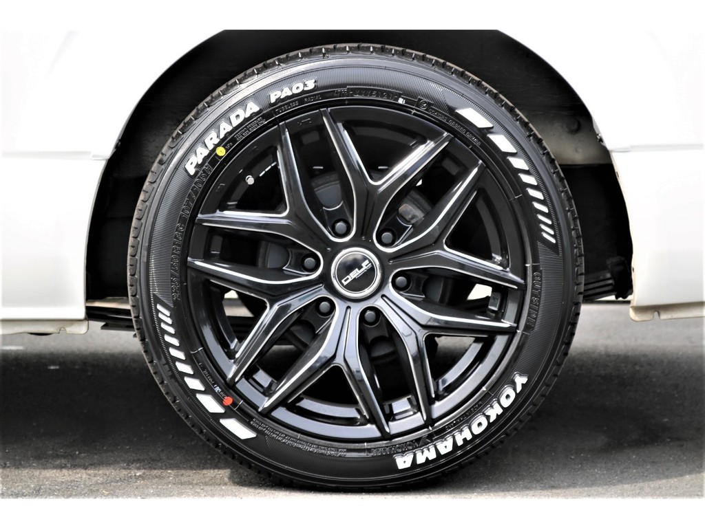 ＤＥＬＦ１８インチアルミホイール×ＹＯＫＯＨＡＭＡ１８インチホワイトレタータイヤ♪