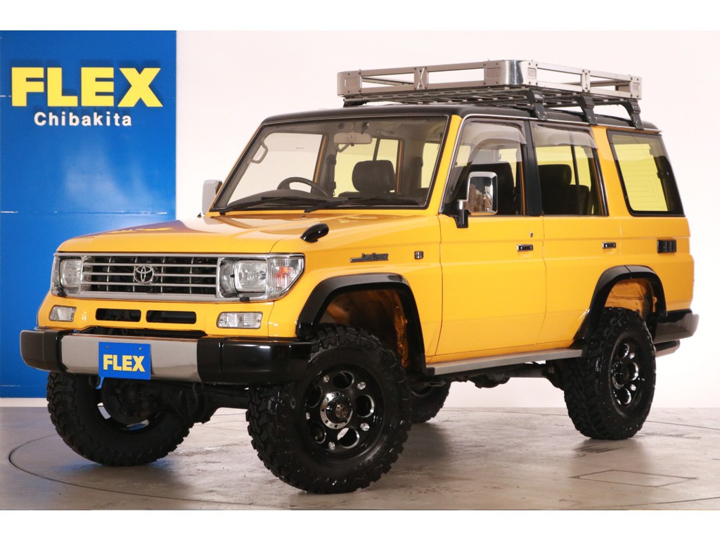 ７８プラド・カスタム車！イエロー×ブラックペイント済み！２インチリフトアップ！ＭＧデーモン１６ＡＷ！新品オープンカントリーＭＴタイヤ！