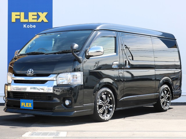 4型ハイエースワゴンＧＬ２．７Ｇ２ＷＤ！新品ＤｅｌｆｉｎｏＬｉｎｅフロントリップスポイラー・シートカバー・ＬＥＤテール装着！