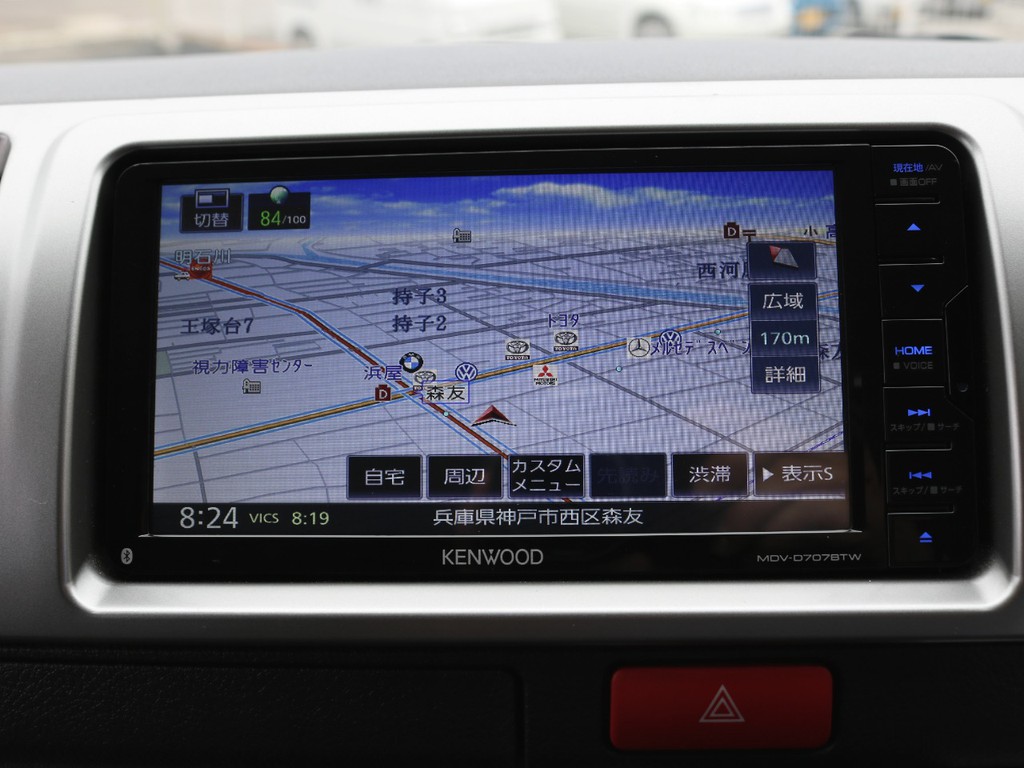 新品ＫＥＮＷＯＯＤナビを装着！　ハイエースと共に旅をしましょう！