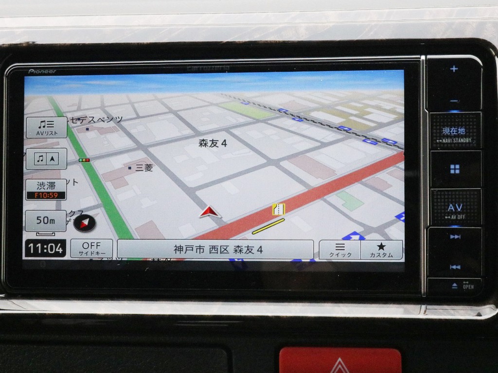 ナビにはパイオニアＲＷ810Ｄを装着！　ナビとしては勿論、オーディオや映像モニターとしてもご活用頂けます！