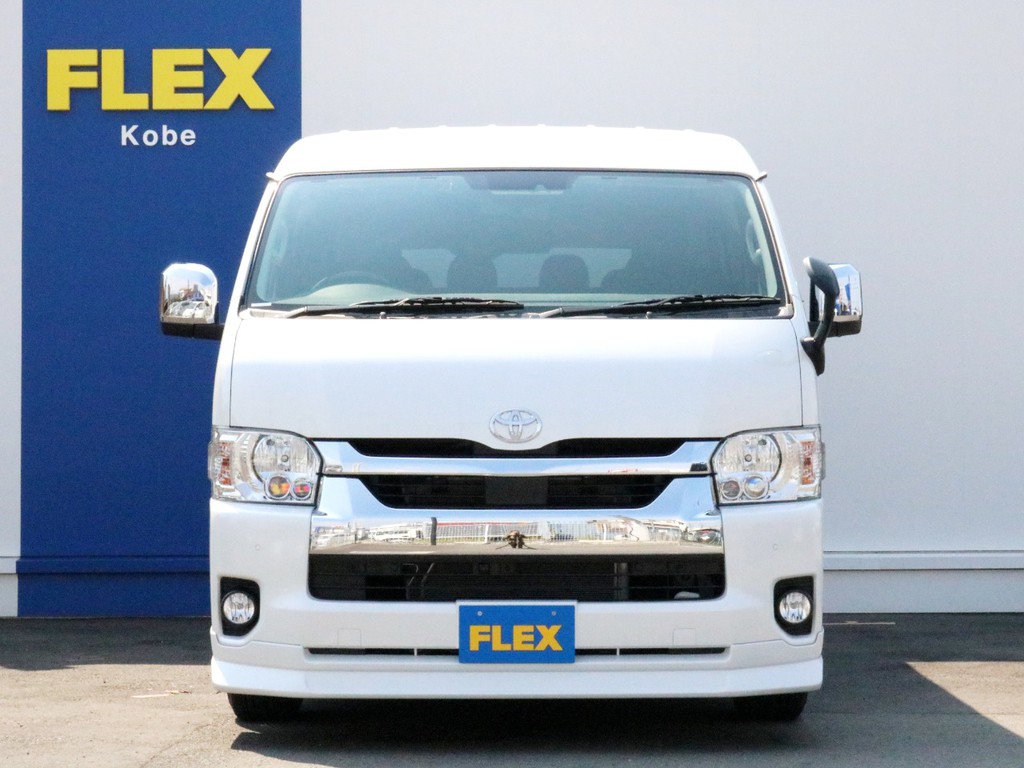 さあ、ハイエースワゴンGL　FLEXアレンジASでお出かけしましょう！　旅行、レジャー、豪華送迎にも活用できる便利な一台！　人気車両につきご来店お問い合わせはお早めに！　専門店のＦＬＥＸ神戸店まで！
