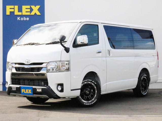 ☆未登録新車☆　ハイエースV　ディーゼル２WDベースTRDバンパーガード装着【FLEXオフロードパッケージ】が神戸店に完成！　人気の高いTRDバンパーガードを装着し、基本的な装備を揃えました！