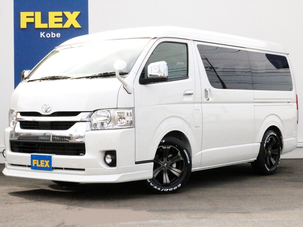 ☆未登録新車☆　ＦＬＥＸシートアレンジＶｅｒ１．５デニム！　お洒落なデニム調内装でベッド、床パネル、テーブルを完備！　デザインも機能性も高い今一押しの一台が神戸店に完成しました！