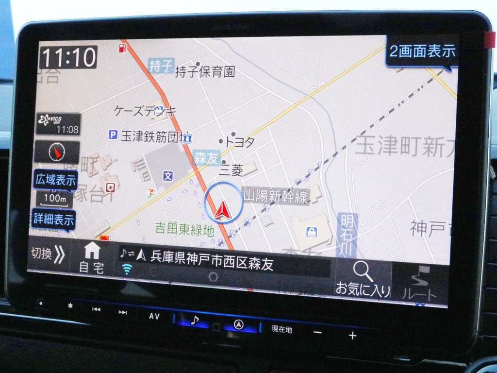BIG-X11インチフローティングナビは、画面が大きく見やすいだけでなく、画質がとても綺麗です。バックカメラやパノラミックビューモニターの映像はナビモニターに描写されます。