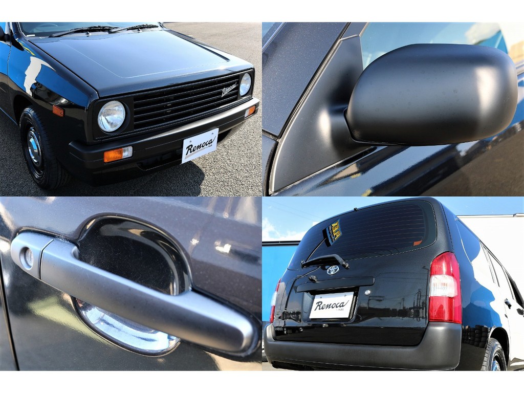 ドアノブ、ミラーバンパーをマットブラックに塗装しました♪