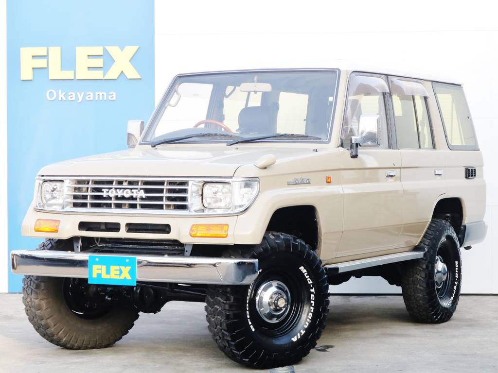 お洒落スタイルのオールペイント×ベージュの７８プラドが入庫致しました！４ナンバー登録も可能な使い易い一台となっております。