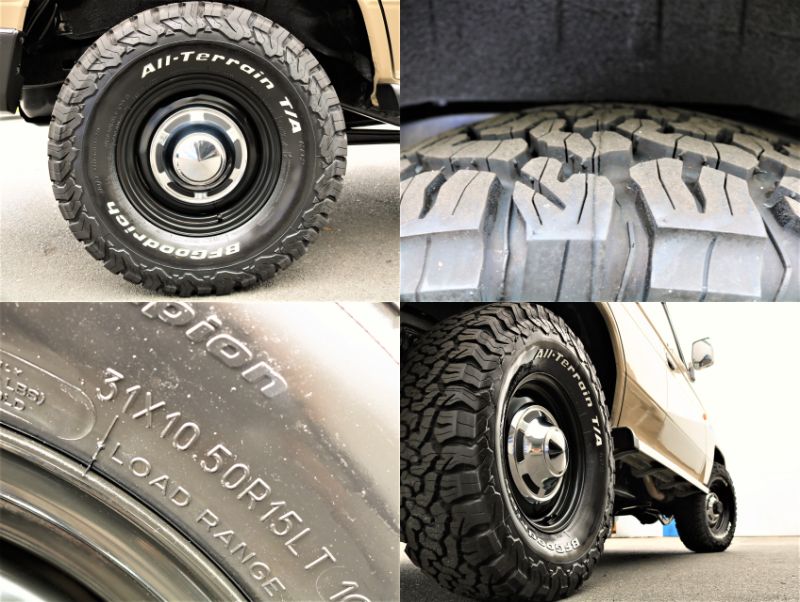 新品BFG AT 31×10.5R15 ＆　新品スチールホイール（キャップ付）の組み合わせです。乗り心地や耐久性も優れております！