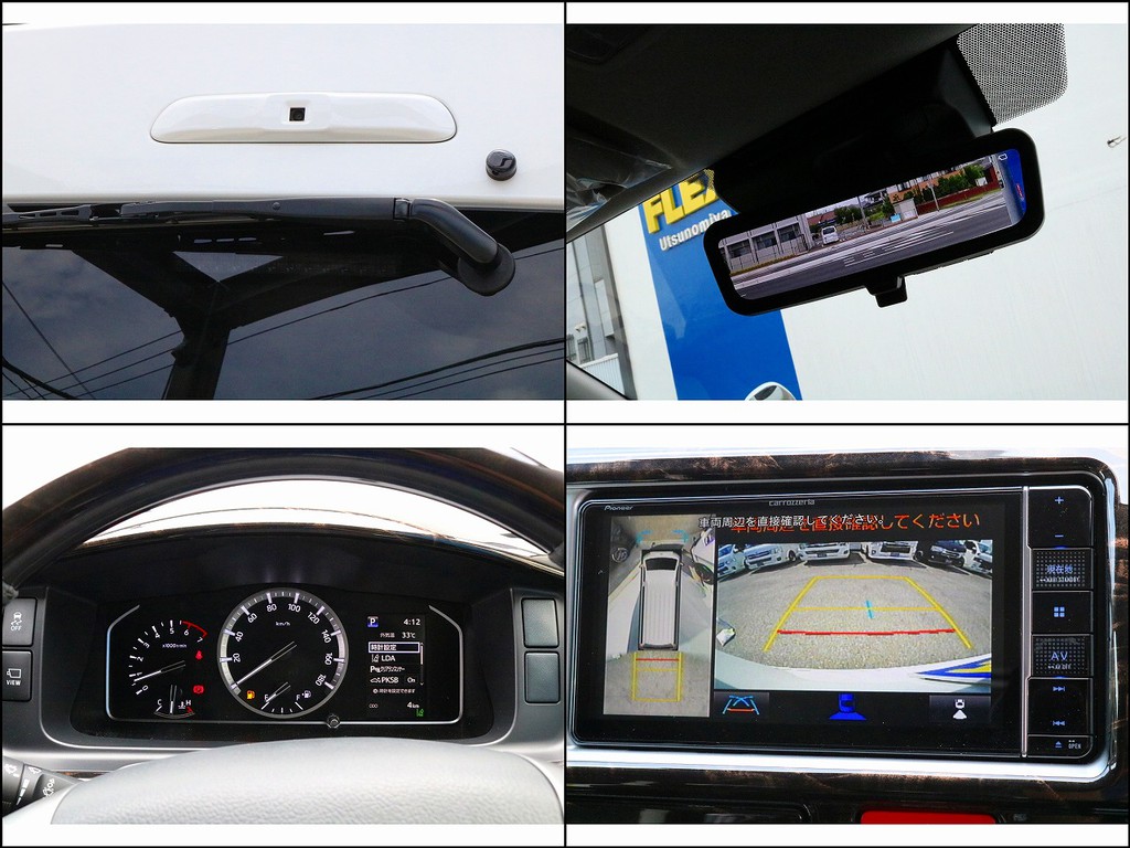 新型ハイエースのメーカーオプションのパノラミックビューモニター、デジタルインナーミラー装着済み！！