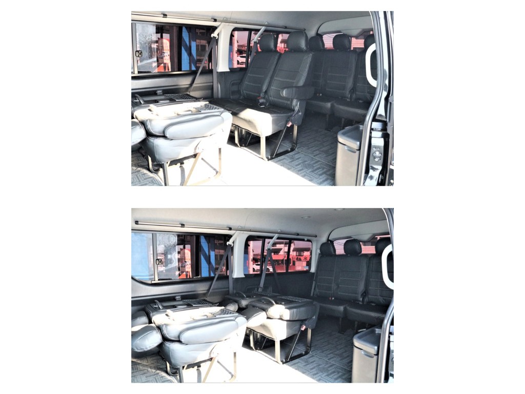 セカンドシート・サードシートはリクライニング加工済み