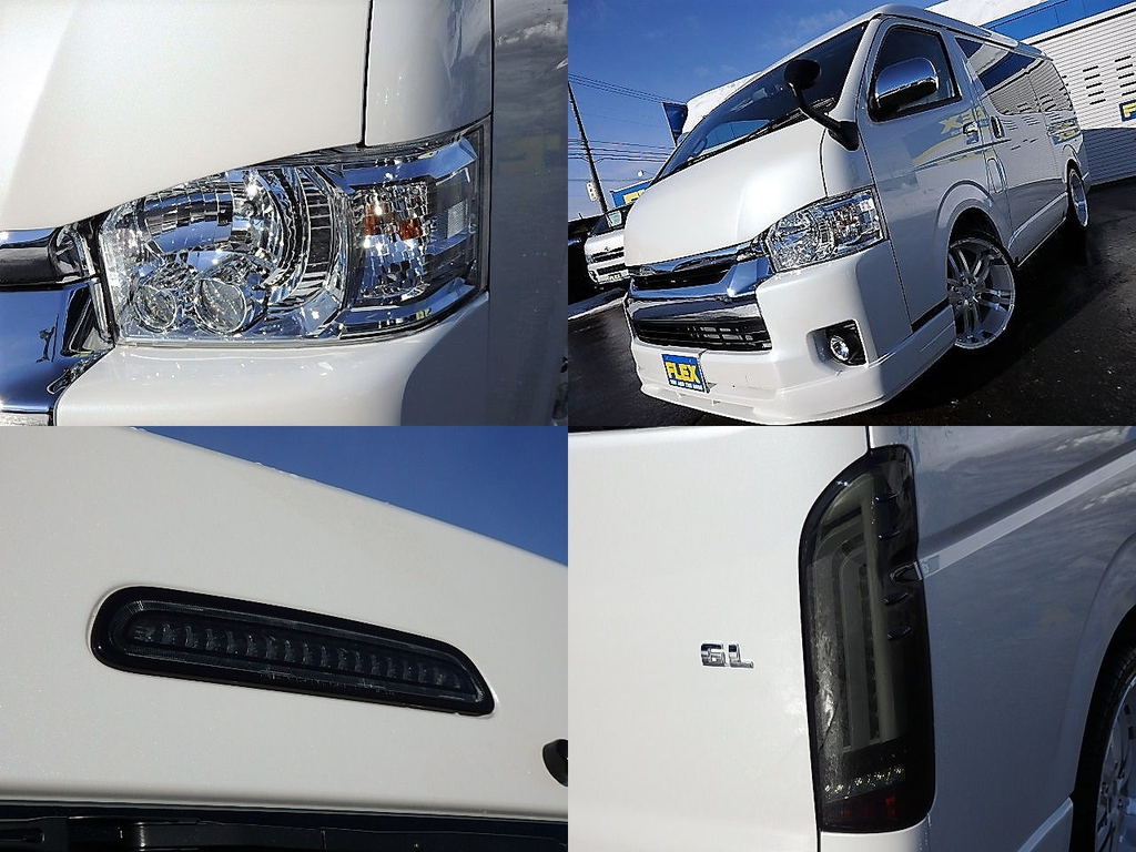 オプションのLEDヘッドランプ！後ろはFLEXオリジナルREVOテール！コプラスLEDハイマウントもインストール！